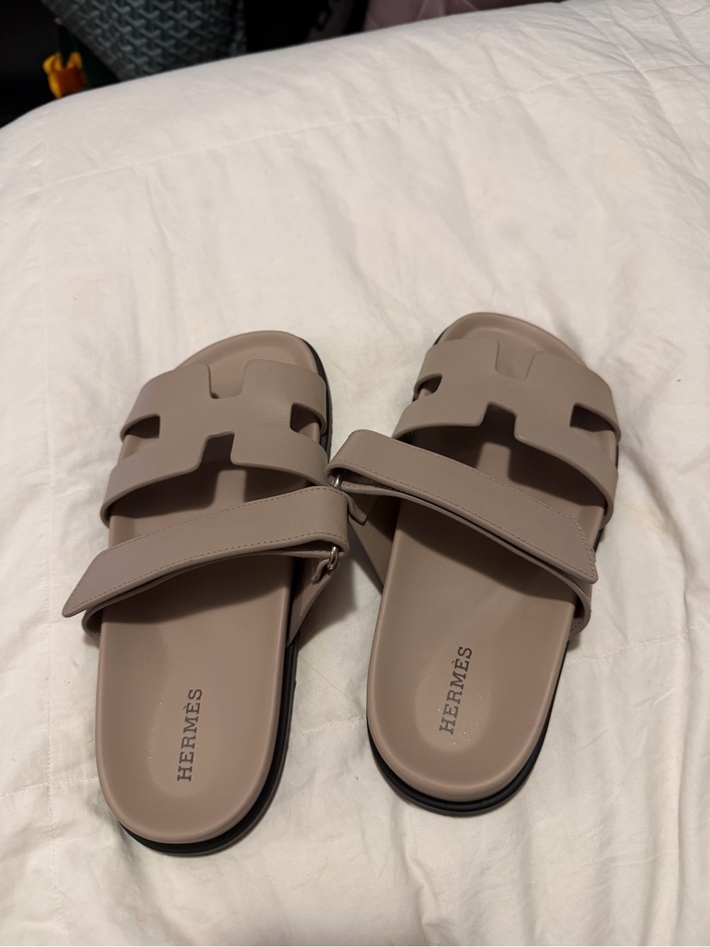 Authentic Hermes Chypre Beige Mastic Leather Sandals Shoes Size 36 6 - Picture 5 of 6